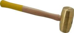 Made in USA - 5 Lb Head 1-7/8" Face Brass Nonmarring Hammer - 15" OAL, Wood Handle - Exact Industrial Supply