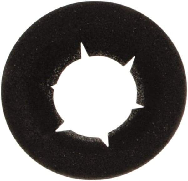 Made in USA - 3/16" OD, Spring Steel Push Nut - Black Phosphate, 3/32" Shaft Diam - Exact Industrial Supply