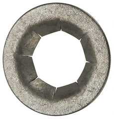 Made in USA - 7/8" OD, Spring Steel Push Nut - Zinc-Plated, 7/16" Shaft Diam - Exact Industrial Supply