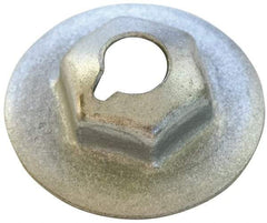 Au-Ve-Co Products - #10-32, 1/2" OD, 3/8" Width Across Flats Washer Lock Nut - Zinc-Plated Spring Steel, For Use with Threaded Fasteners - Exact Industrial Supply