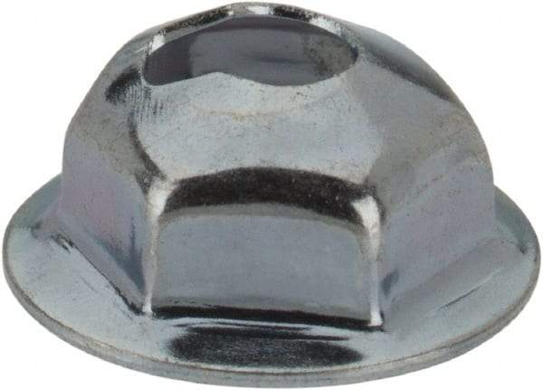 Value Collection - #6-32, 7/16" OD, 5/16" Width Across Flats Washer Lock Nut - Zinc-Plated Spring Steel, For Use with Threaded Fasteners - Exact Industrial Supply