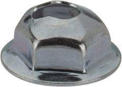 Value Collection - #6-32, 7/16" OD, 5/16" Width Across Flats Washer Lock Nut - Zinc-Plated Spring Steel, For Use with Threaded Fasteners - Exact Industrial Supply