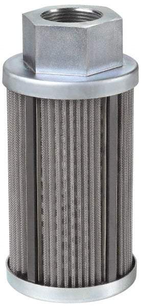 Parker - 30 Mesh, 95 LPM, 25 GPM, 3.53" Diam, Male/Female Magnetic Suction Strainer - 1-1/4 Port NPT, 7.39" Long - Exact Industrial Supply