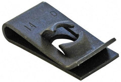 Made in USA - 1/4-20 Screw, 0.051 to 0.109" Thick, Spring Steel Standard U Nut - 7/64" Center Edge, Black Phosphate Finish - Exact Industrial Supply