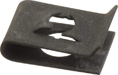 Made in USA - #10-24 Screw, 0.013 to 0.115" Thick, Spring Steel Standard U Nut - 1/4" Center Edge, Black Phosphate Finish - Exact Industrial Supply