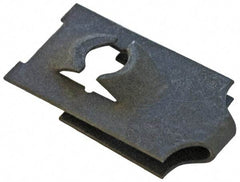 Made in USA - #6 Screw, 0.025 to 0.04" Thick, Spring Steel J Nut - 7/32" Center Edge, Black Phosphate Finish - Exact Industrial Supply