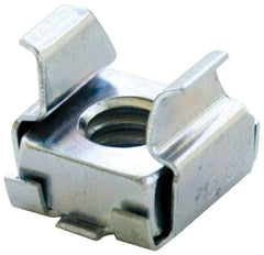 Made in USA - 3/8-16 Screw, 0.093 to 1/8" Thick, Spring Steel Cage Nut - Zinc-Plated Finish - Exact Industrial Supply