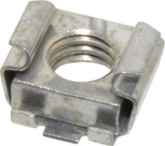 Made in USA - 3/8-16 Screw, 0.028 to 0.056" Thick, Spring Steel Cage Nut - Zinc-Plated Finish - Exact Industrial Supply