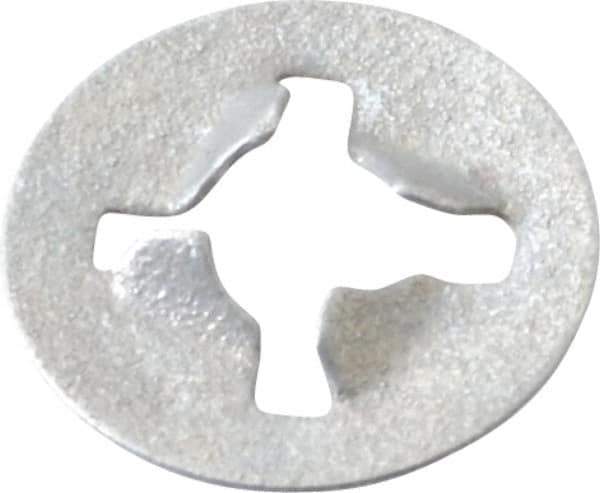 Made in USA - #6 Screw, 11/32" OD, Spring Steel Push Nut - Zinc-Plated - Exact Industrial Supply