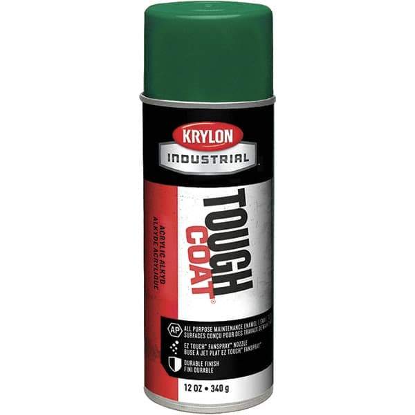 Krylon - Medium Green, 12 oz Net Fill, High Gloss, Enamel Spray Paint - 20 to 25 Sq Ft per Can, 16 oz Container, Use on Conduits, Ducts, Electrical Equipment, Machinery, Metal, Motors, Pipelines & Marking Areas, Railings, Steel Bars, Tool Boxes, Tools - Exact Industrial Supply