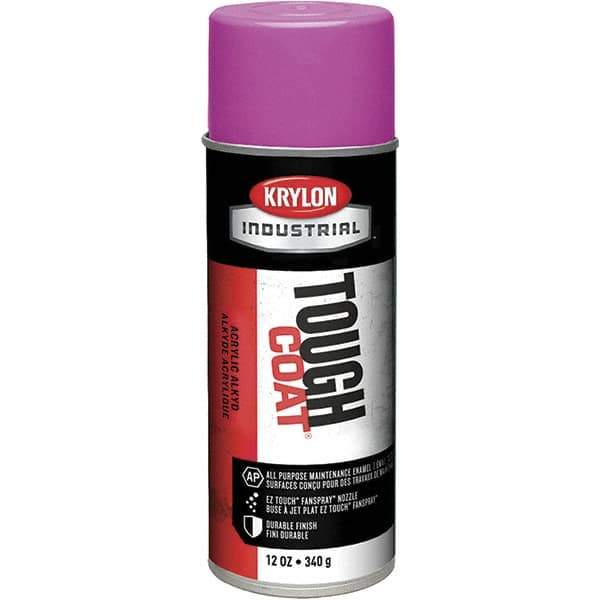 Krylon - OSHA Purple, 12 oz Net Fill, High Gloss, Enamel Spray Paint - 20 to 25 Sq Ft per Can, 16 oz Container, Use on Conduits, Ducts, Electrical Equipment, Machinery, Metal, Motors, Pipelines & Marking Areas, Railings, Steel Bars, Tool Boxes, Tools - Exact Industrial Supply