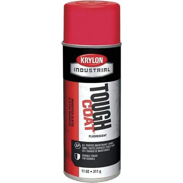Krylon - Red, Fluorescent, Aerosol Spray Paint - 15 to 20 Sq Ft per Can, 12 oz Container - Exact Industrial Supply