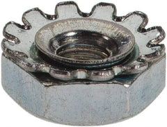 Value Collection - #5-40, Zinc Plated, Steel Hex Nut with External Tooth Washer - 1/4" Washer Diam, 1/4" Width Across Flats - Exact Industrial Supply