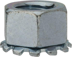 Value Collection - 1/2-13, Zinc Plated, Steel Hex Nut with External Tooth Washer - 7/8" Washer Diam, 3/4" Width Across Flats - Exact Industrial Supply