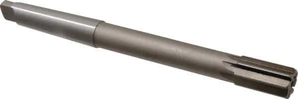 Interstate - 1" Diam, 0.873 to 0.875" Max Diam 3MT Morse Taper Shank, 1-5/8" Flute Length, Machine Expansion Reamer - Straight Flute, 10-1/2" OAL, Right Hand Cut, 8 Flutes, High Speed Steel, Bright Finish - Exact Industrial Supply