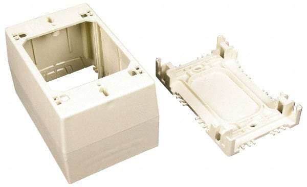 Wiremold - 4-3/4 Inch Long x 3 Inch Wide x 2-3/4 Inch High, Rectangular Raceway Box - Ivory, For Use with Wiremold 2300 Series Raceways - Exact Industrial Supply