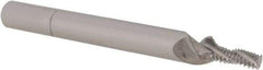 Scientific Cutting Tools - #10-32 UNF, 0.14" Cutting Diam, 3 Flute, Solid Carbide Helical Flute Thread Mill - Internal/External Thread, 0.388" LOC, 2-1/2" OAL, 1/4" Shank Diam - Exact Industrial Supply