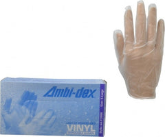 Size XL, 4-1/2 mil, Industrial Grade, Powdered Vinyl Disposable Gloves Clear, Smooth Beaded Rolled Cuffs, Ambidextrous