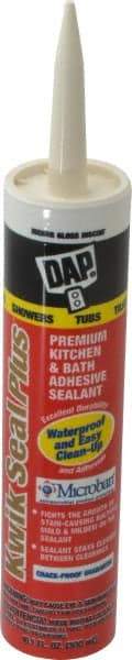 DAP - 10.1 oz Cartridge Off-White Acrylic & Latex Caulk - -30 to 180°F Operating Temp, 30 min Tack Free Dry Time - Exact Industrial Supply