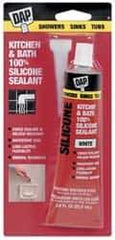 DAP - 2.8 oz Tube White RTV Silicone Joint Sealant - -40 to 400°F Operating Temp, 10 to 25 min Tack Free Dry Time, 24 hr Full Cure Time - Exact Industrial Supply