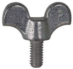 Value Collection - #10-24 Winged Shoulder Grade 32510 Iron Thumb Screw - 1-1/4" OAL, 1-1/16" Head Diam x 1/2" Head Height, Zinc-Plated Finish - Exact Industrial Supply