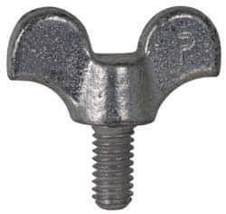 Value Collection - #10-24 Winged Shoulder Grade 32510 Iron Thumb Screw - 1-1/2" OAL, 1-1/16" Head Diam x 1/2" Head Height, Zinc-Plated Finish - Exact Industrial Supply