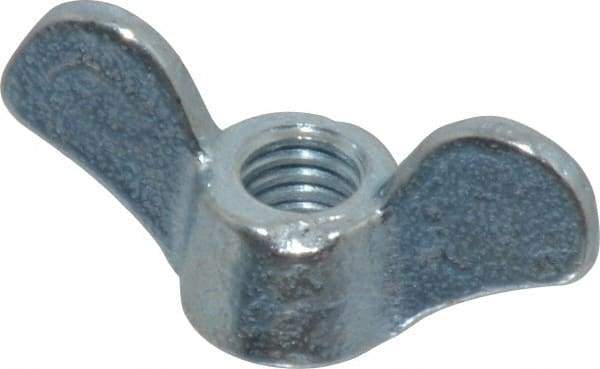 Value Collection - 5/16-18 UNC, Zinc Plated, Steel Standard Wing Nut - Grade 1015-1025, 1.44" Wing Span, 0.69" Wing Span, 1/2" Base Diam - Exact Industrial Supply