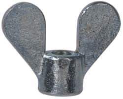 Value Collection - 5/16-18 UNC, Uncoated, Steel Standard Wing Nut - Grade 1015-1025, 1.88" Wing Span, 1-3/8" Wing Span, 11/16" Base Diam - Exact Industrial Supply