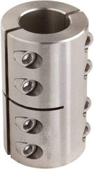 Climax Metal Products - 1-1/2" Inside x 2-5/8" Outside Diam, Two Piece Rigid Coupling without Keyway - 3-7/8" Long - Exact Industrial Supply