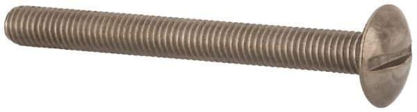 Value Collection - M5x0.80 Metric Coarse, 50mm Length Under Head Slotted Drive Machine Screw - Truss Head, Grade 18-8 & A2 Stainless Steel, Uncoated, Without Washer - Exact Industrial Supply