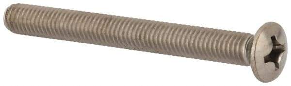 Value Collection - M6x1.00 Metric Coarse, 60mm OAL Phillips Drive Machine Screw - Oval Head, Grade 18-8 & A2 Stainless Steel, Uncoated, Without Washer - Exact Industrial Supply