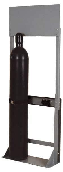 Made in USA - 28" Long x 12" Wide x 72" High, Gas Two Cylinder Process Station Rack - Fits 4, 5, 6, 7, 8, 9, 10, 11, 12" Diameter Cylinders - Exact Industrial Supply
