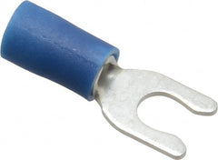 Ideal - #8 Stud, 16 to 14 AWG Compatible, Partially Insulated, Crimp Connection, Locking Fork Terminal - Exact Industrial Supply