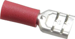 Ideal - 22 to 18 AWG, Vinyl, Fully Insulated, Female Wire Disconnect - 1/4 Inch Wide Tab, Red, cUL Listed, RoHS Compliant, UL Listed - Exact Industrial Supply