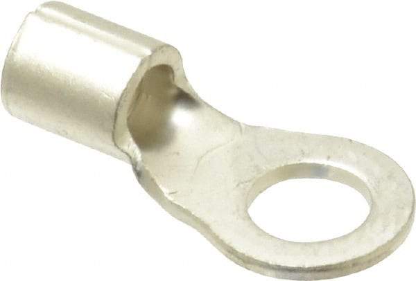 Ideal - 12-10 AWG Noninsulated Crimp Connection Circular Ring Terminal - #10 Stud, 0.772" OAL x 0.374" Wide, Tin Plated Brass Contact - Exact Industrial Supply