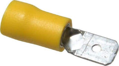 Ideal - 12 to 10 AWG, Vinyl, Fully Insulated, Male Wire Disconnect - 1/4 Inch Wide Tab, Yellow, cUL Listed, RoHS Compliant, UL Listed - Exact Industrial Supply