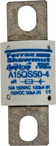 Ferraz Shawmut - 150 VAC/VDC, 50 Amp, Fast-Acting Semiconductor/High Speed Fuse - Bolt-on Mount, 2-21/32" OAL, 100 at AC, 50 at DC kA Rating, 1-1/8" Diam - Exact Industrial Supply