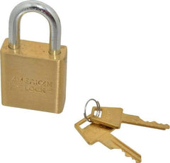 American Lock - 3/4" Shackle Clearance, Keyed Different Padlock - 5/16" Shackle Diam, Steel - Exact Industrial Supply