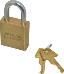 American Lock - 3/4" Shackle Clearance, Keyed Alike Padlock - 5/16" Shackle Diam, Steel - Exact Industrial Supply