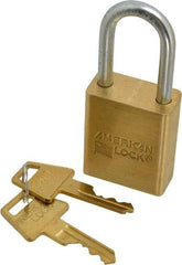 American Lock - 3/4" Shackle Clearance, Keyed Different Padlock - 1/4" Shackle Diam, Steel - Exact Industrial Supply