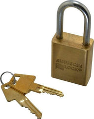 American Lock - 3/4" Shackle Clearance, Keyed Alike Padlock - 1/4" Shackle Diam, Steel - Exact Industrial Supply