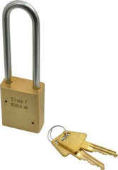 American Lock - 3/4" Shackle Clearance, Keyed Alike Padlock - 1/4" Shackle Diam, Steel - Exact Industrial Supply