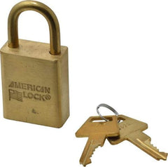 American Lock - 3/4" Shackle Clearance, Keyed Different Padlock - 1/4" Shackle Diam, Steel - Exact Industrial Supply