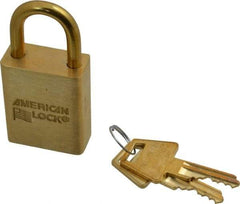 American Lock - 3/4" Shackle Clearance, Keyed Alike Padlock - 1/4" Shackle Diam, Steel - Exact Industrial Supply