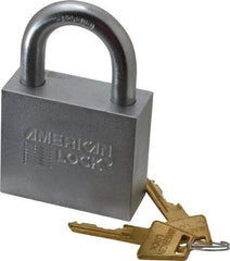 American Lock - 1-1/4" Shackle Clearance, Keyed Different Wide Clearance Padlock - 7/16" Shackle Diam, Steel - Exact Industrial Supply