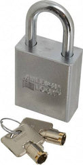 American Lock - 3/4" Shackle Clearance, Keyed Alike Tubular Padlock - 5/16" Shackle Diam, Steel - Exact Industrial Supply