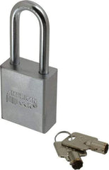 American Lock - 3/4" Shackle Clearance, Keyed Different Tubular Padlock - 5/16" Shackle Diam, Steel - Exact Industrial Supply