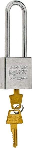 American Lock - 3/4" Shackle Clearance, Keyed Different Tubular Padlock - 3/8" Shackle Diam, Steel - Exact Industrial Supply