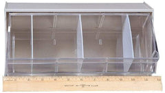 Quantum Storage - 11-7/8" Wide x 5-15/16" High x 5-1/4" Deep, Small Parts Tip Out Stacking Bin Organizer - Polystyrene Frame, 1 Compartments, 11" Wide x 5-1/4" High Bin - Exact Industrial Supply