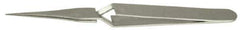 Value Collection - 4-3/4" OAL N2 Reverse Action Tweezers - Flat & Narrow - Exact Industrial Supply